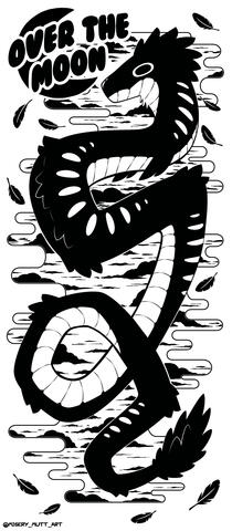 Over the Moon Door Mural